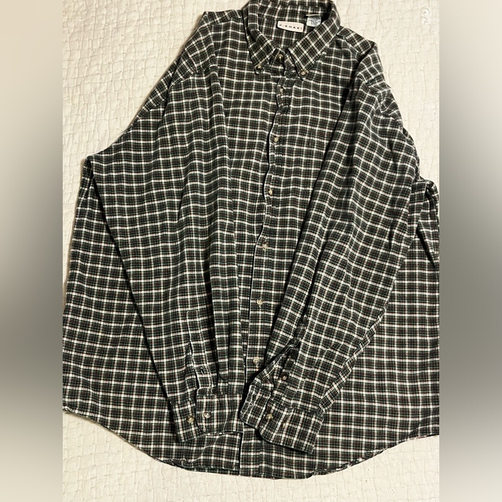 J Khaki Plaid Button Up